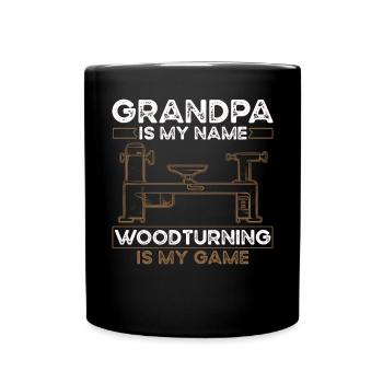 Woodturning Woodturning Wood Lathe Lathe - Full Colour Mug - black - Front