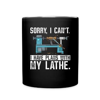 Turning Wood Lathe Lathe - Full Colour Mug - black - Front
