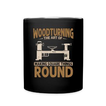 Woodturning Woodturning Wood Lathe Lathe - Full Colour Mug - black - Front