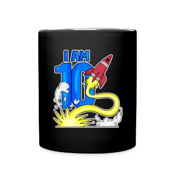 10 Birthday Boy Astronaut Rocket - Dix ans - Mug uni - noir - Devant