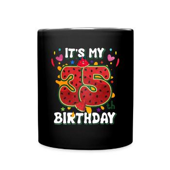 35th Birthday Watermelon - Full Colour Mug - black - Front