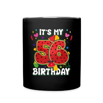 56th Birthday Watermelon - Full Colour Mug - black - Front