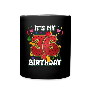 36th Birthday Watermelon - Full Colour Mug - black - Front