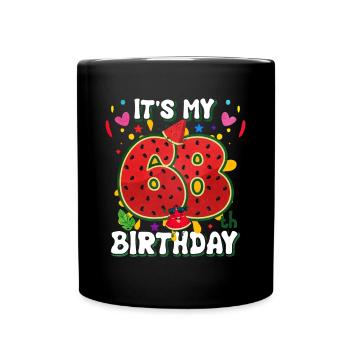 68th Birthday Watermelon - Full Colour Mug - black - Front
