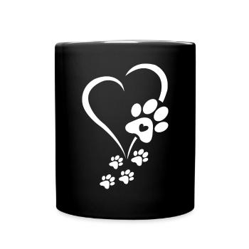 Patte de chien Cœur de bébé chiens - Pattes de chien Cœurs Patte de chien - Mug uni - noir - Devant