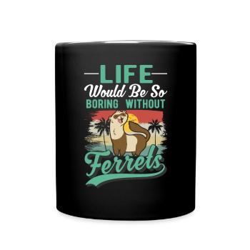Ferret Lover Ferret Gift - Full Colour Mug - black - Front