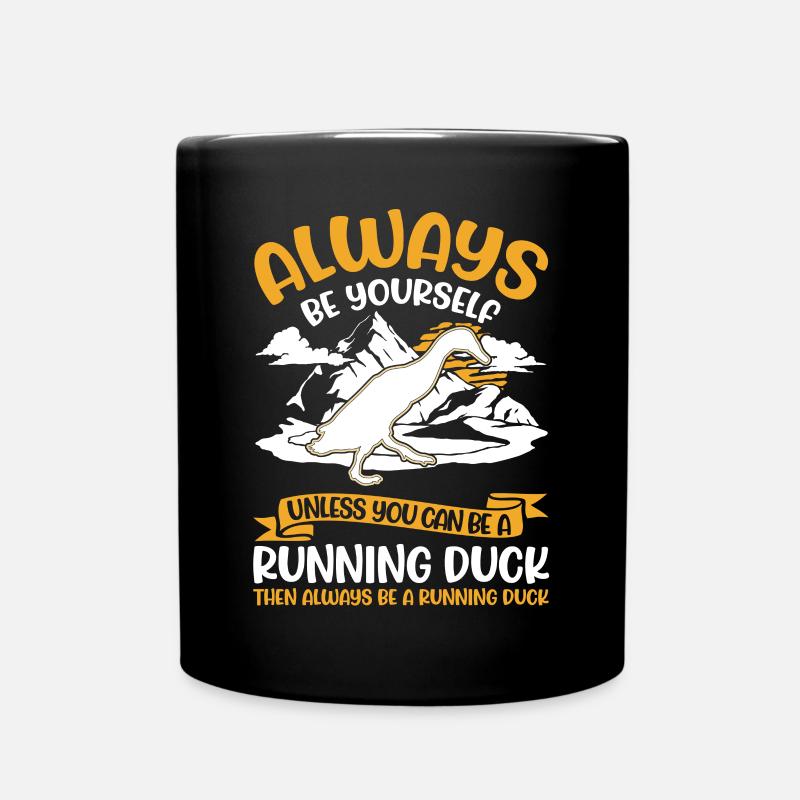 Indische Laufente Geschenk Running Duck - Tasse einfarbig - Schwarz