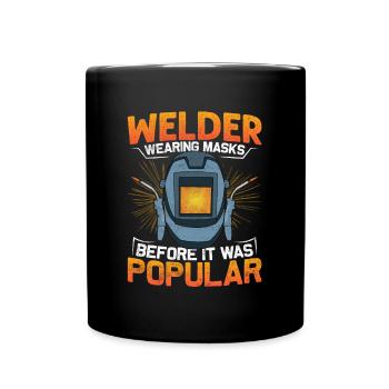 Welding Quote Men Welder Funny Dad Welding Worker - Full Colour Mug - black - Front