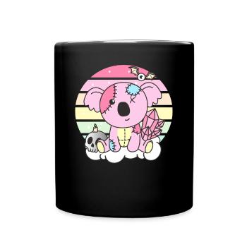 Kawaii Gothic Koala Pastel Gothic Goth - Full Colour Mug - black - Front
