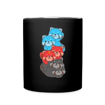 Polyamory Flag Gay Pride LGBTQ Roter Panda Turm - Tasse einfarbig - Schwarz - Vorne