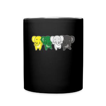 Scoliosexual Flag Pride LGBTQ Cute Elephant - Full Colour Mug - black - Front