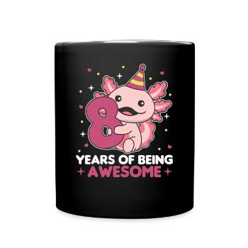 Axolotl pour les enfants de 8 ans de huit ans - Mug uni - noir - Devant