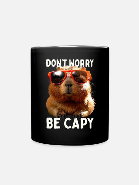 Capybara Ne t’inquiète pas être Capy Capybara Rongeur - Mug uni - noir
