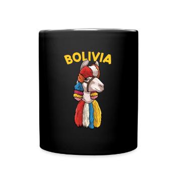 Bolivia flag Bolivian alpaca lovers - Full Colour Mug - black - Front