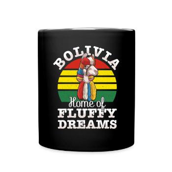 Bolivia flag Bolivian alpaca lovers - Full Colour Mug - black - Front
