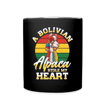 Bolivia flag Bolivian alpaca lovers - Full Colour Mug - black - Front