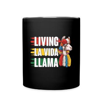 Bolivia flag Bolivian alpaca lovers - Full Colour Mug - black - Front