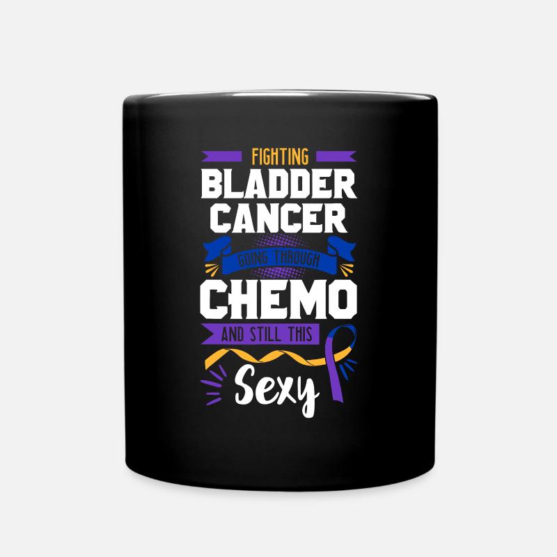 Combattre la chimio Cancer de la vessie Purple Blue et Yell - Mug uni - noir