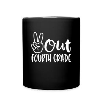 Peace Out Vierte Klasse - Letzter Schultag 4. Gr - Tasse einfarbig - Schwarz - Vorne