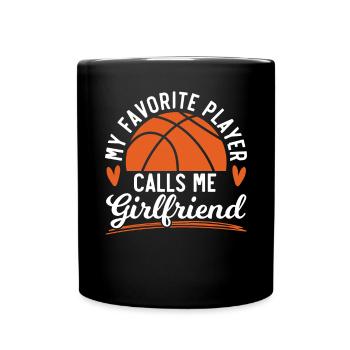 Basketball Freundin Liebe Paar Beziehung - Tasse einfarbig - Schwarz - Vorne