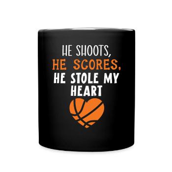 Basketball Girlfriend Love Couple Relationship - Mug uni - noir - Devant