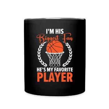 Basketball Freundin Liebe Paar Beziehung - Tasse einfarbig - Schwarz - Vorne