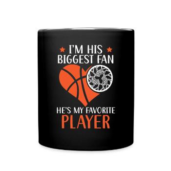 Basketball Freundin Liebe Paar Beziehung - Tasse einfarbig - Schwarz - Vorne