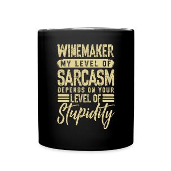 Winzer Wein Spruch für Weinliebhaber - Tasse einfarbig - Schwarz - Vorne