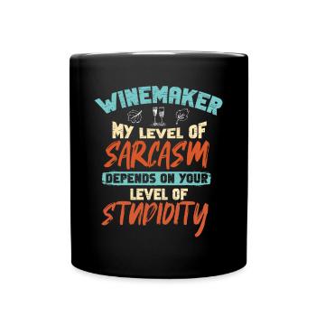 Winzer Wein Spruch für Weinliebhaber - Tasse einfarbig - Schwarz - Vorne