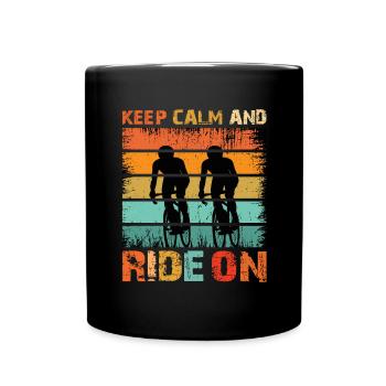 Restez calme et roulez - Mug uni - noir - Devant
