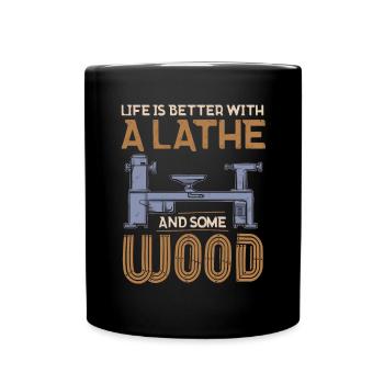 Turning Wood Lathe Lathe - Full Colour Mug - black - Front