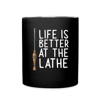 Turning Wood Lathe Lathe - Full Colour Mug - black - Front