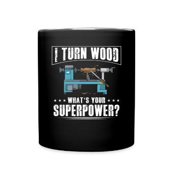 Woodturning Woodturning Wood Lathe Lathe - Full Colour Mug - black - Front