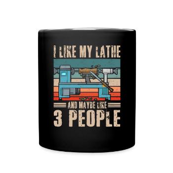 Turning Wood Lathe Lathe - Full Colour Mug - black - Front
