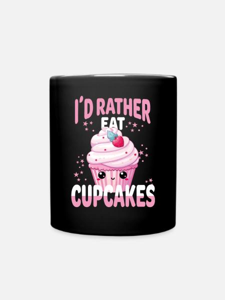 Cupcake Kawaii - Tasse einfarbig - Schwarz