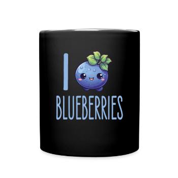 Blueberry Kawaii - Full Colour Mug - black - Front