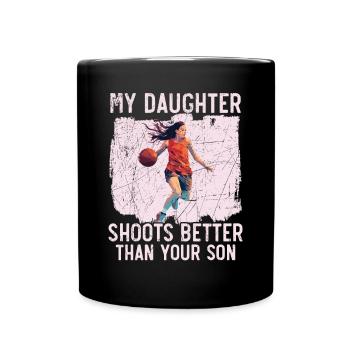 Fille Basketball Sport Basketball Papa Maman - Mug uni - noir - Devant