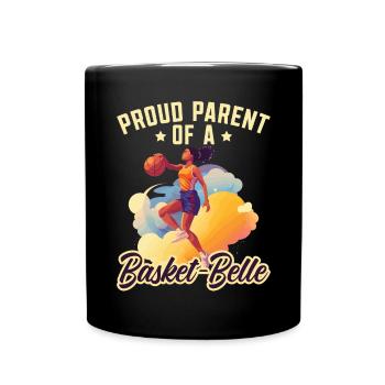 Fille Basketball Sport Basketball Papa Maman - Mug uni - noir - Devant