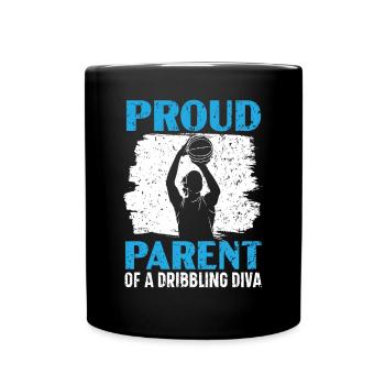 Fille Basketball Sport Basketball Papa Maman - Mug uni - noir - Devant