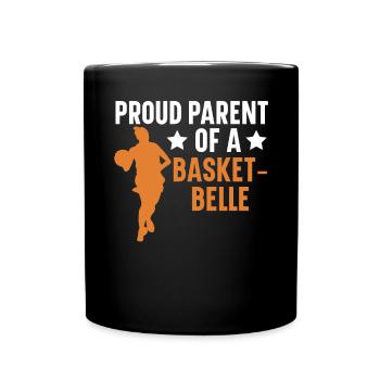 Fille Basketball Sport Basketball Papa Maman - Mug uni - noir - Devant