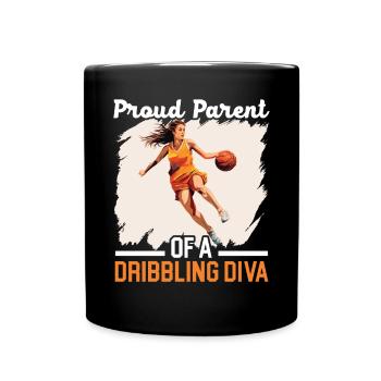 Daughter Basketball Sport Basketball Dad Mom - Full Colour Mug - black - Front
