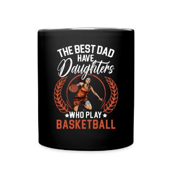 Tochter Basketball Sport Basketball Papa Mama - Tasse einfarbig - Schwarz - Vorne