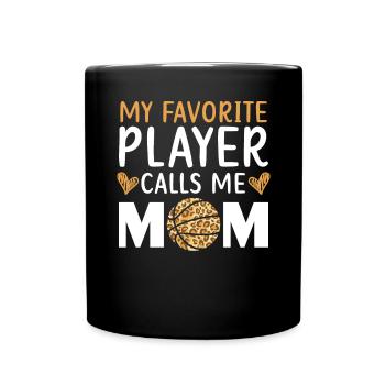 Fille Basketball Sport Basketball Papa Maman - Mug uni - noir - Devant