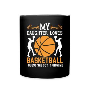 Fille Basketball Sport Basketball Papa Maman - Mug uni - noir - Devant