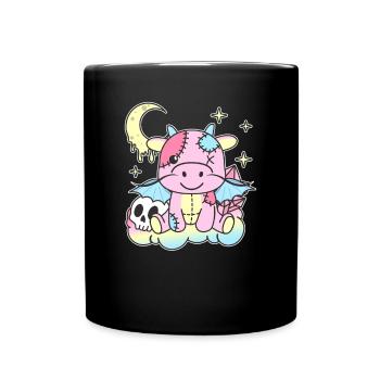 Kawaii Gothic Dragon Pastel Gothic Goth - Full Colour Mug - black - Front
