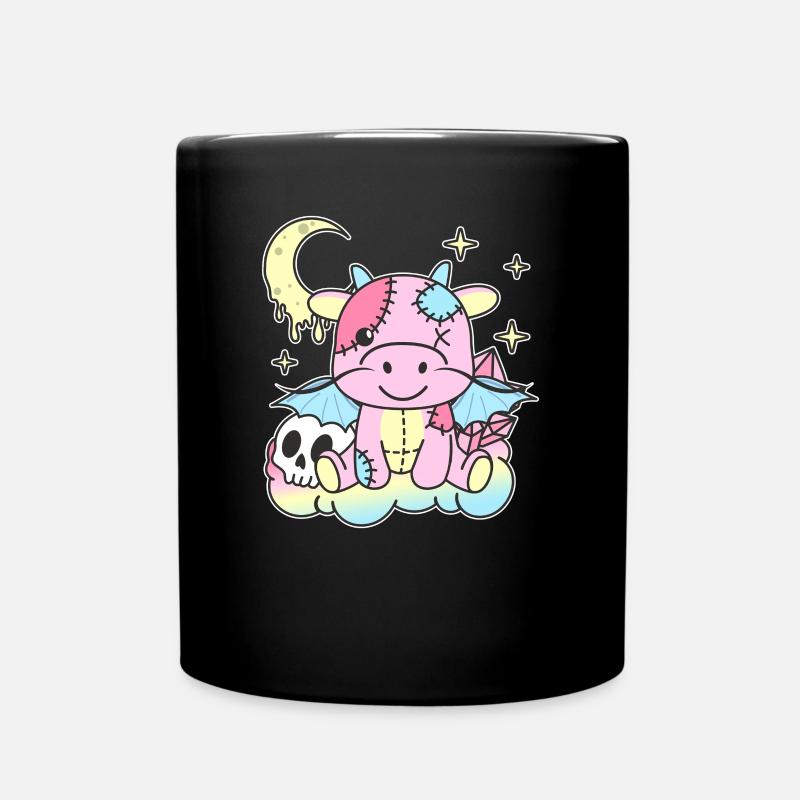 Kawaii Gothic Drache Pastellfarben Gothic Goth - Tasse einfarbig - Schwarz
