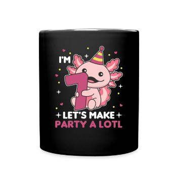 7ème anniversaire Axolotl sept ans mignons Axolotls - Mug uni - noir - Devant