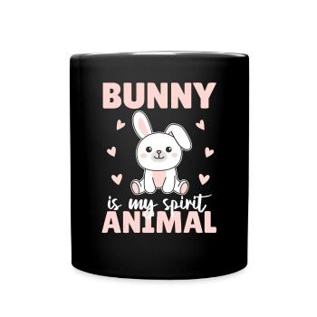 Le lapin est mon animal spirituel - süßer Hase - Mug uni - noir - Devant