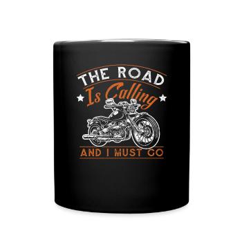Motorcycle Biker Motorbike - Full Colour Mug - black - Front