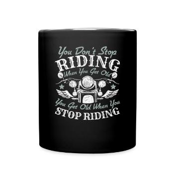 Grand-père motard moto - Mug uni - noir - Devant